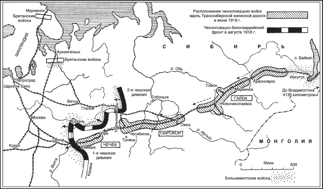 Гражданская война в сибири карта