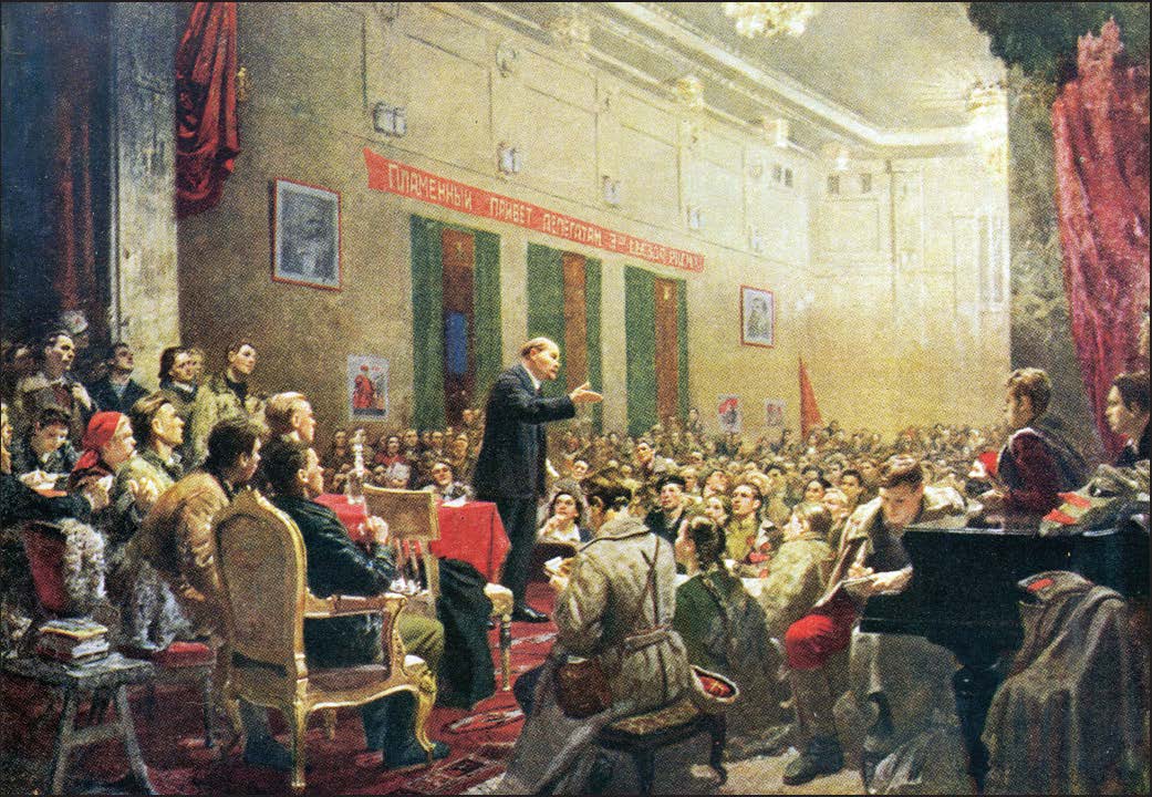 В.И. Ленин выступает на III съезде РКСМ. Это было единственное выступление Ленина перед комсомольцами