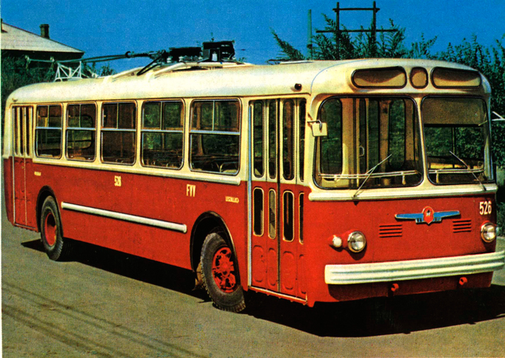 Один из первых троллейбусов завода Тролза ЗИУ 5. Год выпуска 1959