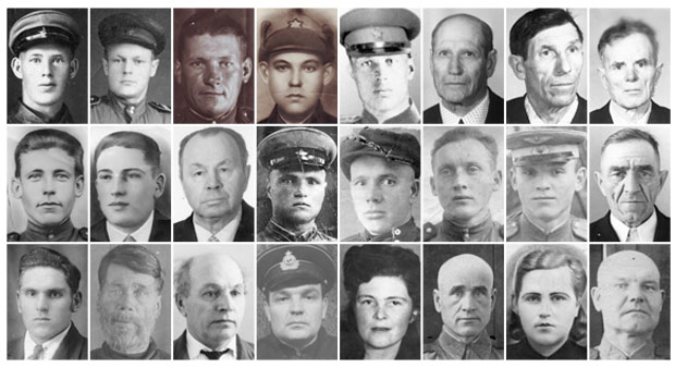 Портреты ветеранов из "Бессмертного полка"