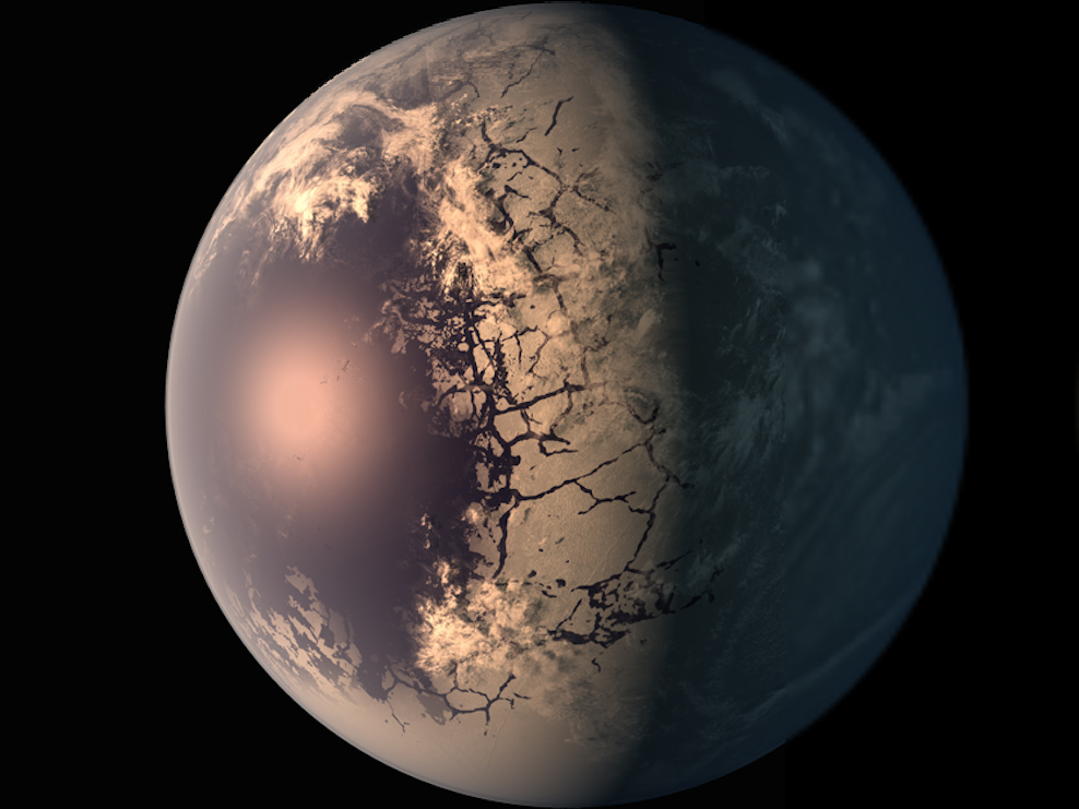 Предполагаемый облик планеты из системы TRAPPIST-1