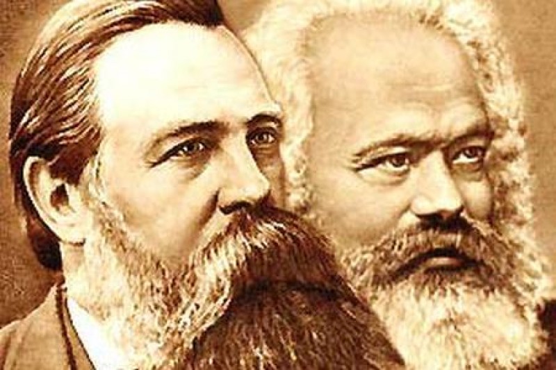 В 1848 году дедушка Маркс и его друг дедушка Энгельс издали "Манифест коммунистической партии"