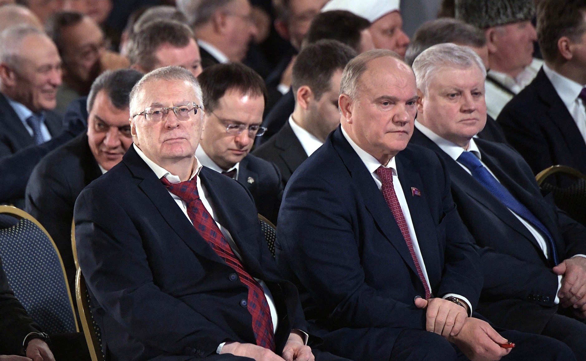 Такими были лица до того, как Путин не перешел к презентации нового оружия